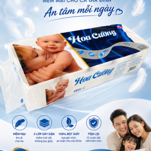 Giấy vệ sinh cao cấp Hoa Cường (3 lớp siêu mịn)